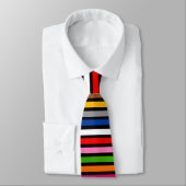 Zwart Multicolor Stripes Lines Patroon Design Stropdas (Gebonden)