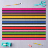 Zwart Multicolor Stripes Lines Patroon Design Tissuepapier (Craft)
