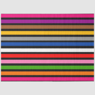 Zwart Multicolor Stripes Lines Patroon Design Tissuepapier