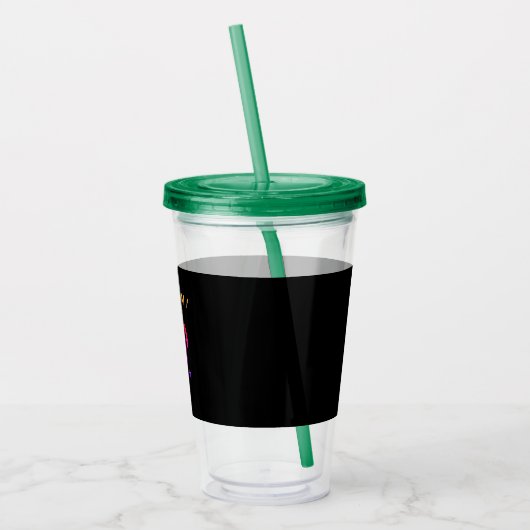 Zwart multikleuren - Label me in Acryl Drinkbeker (Links)