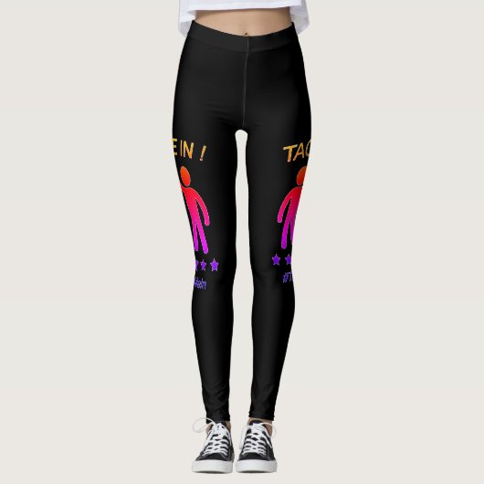 Zwart multikleuren - Label me in Leggings (Voorkant)