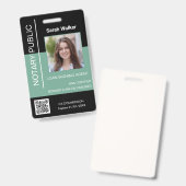 Zwart-munt voor notaris medewerker van het openbar badge (Voor- en achterkant)