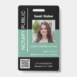 Zwart-munt voor notaris medewerker van het openbar badge