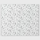 Zwart Musical Wrapping Paper Cadeaupapier (Vlak)