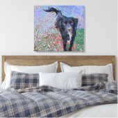 Zwart Mutt Digitaal Portret Canvas Afdruk (Insitu (Slaapkamer))