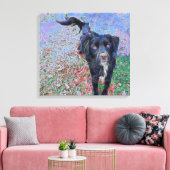 Zwart Mutt Digitaal Portret Canvas Afdruk (Insitu (Woonkamer))