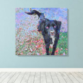 Zwart Mutt Digitaal Portret Canvas Afdruk (Insitu (Houten vloer))