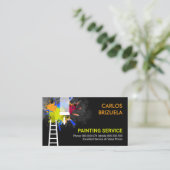 Zwart Muurverf Splatter Home Schilderen Visitekaartje (Staand voorkant)