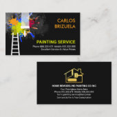 Zwart Muurverf Splatter Home Schilderen Visitekaartje (Voorkant / Achterkant)