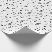 Zwart muziek inpakpapier (Hoek)