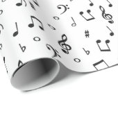 Zwart muziek inpakpapier (Rol Hoek)