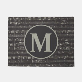  zwart muziekbriefje Patroonmonogram Deurmat