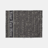  zwart muzieknotitiepatroon muziekthema fleece deken (Voorkant (Horizontaal))