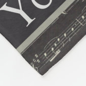  zwart muzieknotitiepatroon muziekthema fleece deken (Hoek)