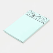 Zwart muzikaal gepersonaliseerd post-it® notes (Schuin)
