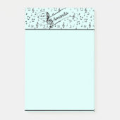 Zwart muzikaal gepersonaliseerd post-it® notes (Voorkant)