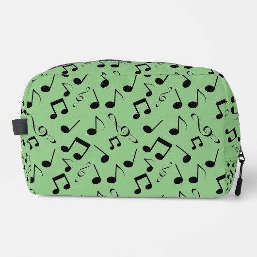 Zwart Muzikaal Notities Ontwerp Dopp Kit Bag Toilettasje (Voorkant)