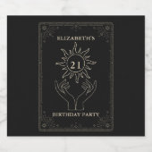 Zwart Mystic Astrology Star 21 Verjaardag Bier Etiket (Enkel label)