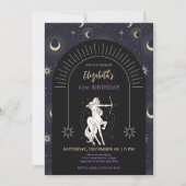 Zwart Mystic Boogschutter Zodiac 21e verjaardag Kaart (Voorkant)