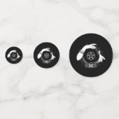 Zwart Mystic Fortune Teller Mystiek Crystal Party Confetti (Voorkanten)