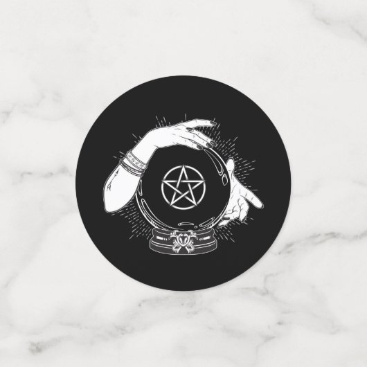 Zwart Mystic Fortune Teller Mystiek Crystal Party Confetti (Kleine voorkant)