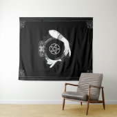 Zwart Mystic Fortune Teller Mystiek Crystal Party Wandkleed (In Situ (horizontaal))