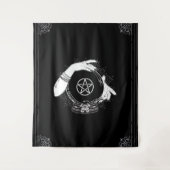 Zwart Mystic Fortune Teller Mystiek Crystal Party Wandkleed (Voorkant)