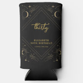 Zwart Mystic Horoscoop Maan 30e Verjaardag Seltzer Blikjeskoeler (Voorkant)