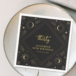 Zwart Mystic Horoscoop Maan 30e Verjaardag Servet