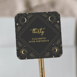 Zwart Mystic Horoscoop Maan Verjaardag Envelop Vierkante Sticker