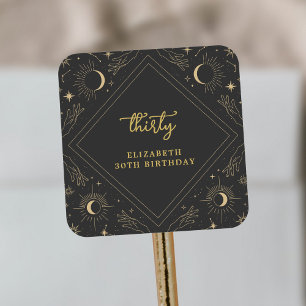 Zwart Mystic Horoscoop Maan Verjaardag Envelop Vierkante Sticker