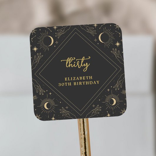 Zwart Mystic Horoscoop Maan Verjaardag Envelop Vierkante Sticker