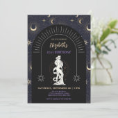 Zwart Mystic Virgo Zodiac 21e verjaardag Kaart (Staand voorkant)