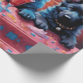 Zwart N Blauw Duits Herder Puppies N Milkshakes Cadeaupapier (Hoek)