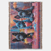 Zwart N Blauw Duits Herder Puppies N Milkshakes Deken (Voorkant Verticaal)