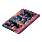 Zwart N Blauw Duits Herder Puppies N Milkshakes Magneet (Linkerzijde)