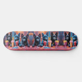Zwart N Blauw Duits Herder Puppies N Milkshakes Persoonlijk Skateboard (Horizontaal)