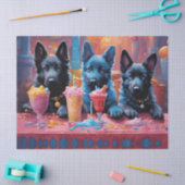 Zwart N Blauw Duits Herder Puppies N Milkshakes Tissuepapier (Craft)