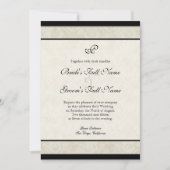 Zwart N Cream Rood Tulp Damask Bruiloft Kaart (Voorkant)