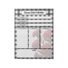 Zwart N Wit Bloemen _ Disease Data Collectie Notitieblok