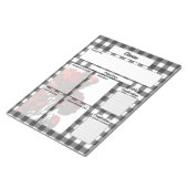 Zwart n Wit Bloemen Gingham_ Ziekte Temp 2 Notitieblok (Schuin)