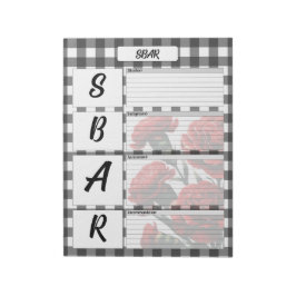 Zwart n Wit Floral_ SBAR Sjabloon Notitieblok