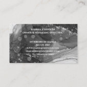 Zwart N Wit Marmeren Agaat Monogram initiaal geode Visitekaartje (Achterkant)