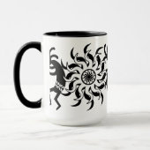 Zwart N Wit Zuidwest Kokopelli Tribal Sun Mok (Links)
