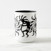 Zwart N Wit Zuidwest Kokopelli Tribal Sun Mok (Midden)