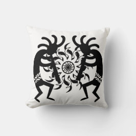 Zwart N Wit Zuidwest Tribal Sun Aztec Kokopelli Kussen