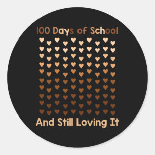 Zwart na 100 dagen schoolmelanine Hart Afrika Ronde Sticker