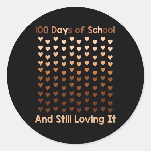 Zwart na 100 dagen schoolmelanine Hart Afrika Ronde Sticker (Voorkant)