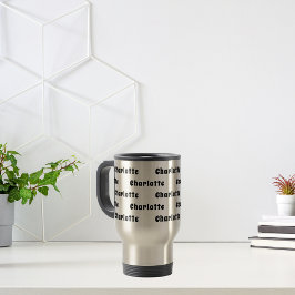 Zwart naampatroon reisbeker