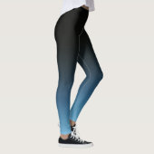 Zwart naar blauw ombre gradiënt vervagen leggings (Rechts)